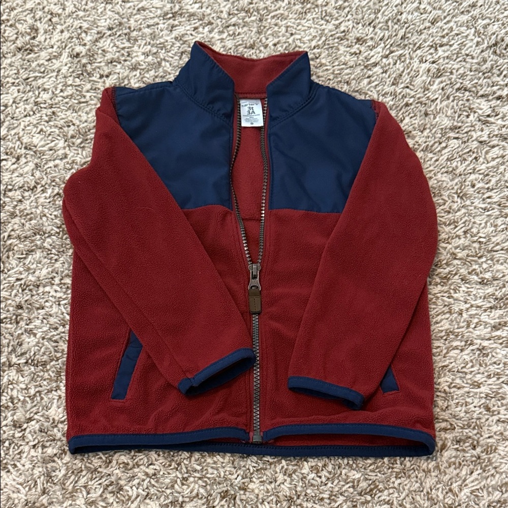 Red and Blue Zip-Up Jacket